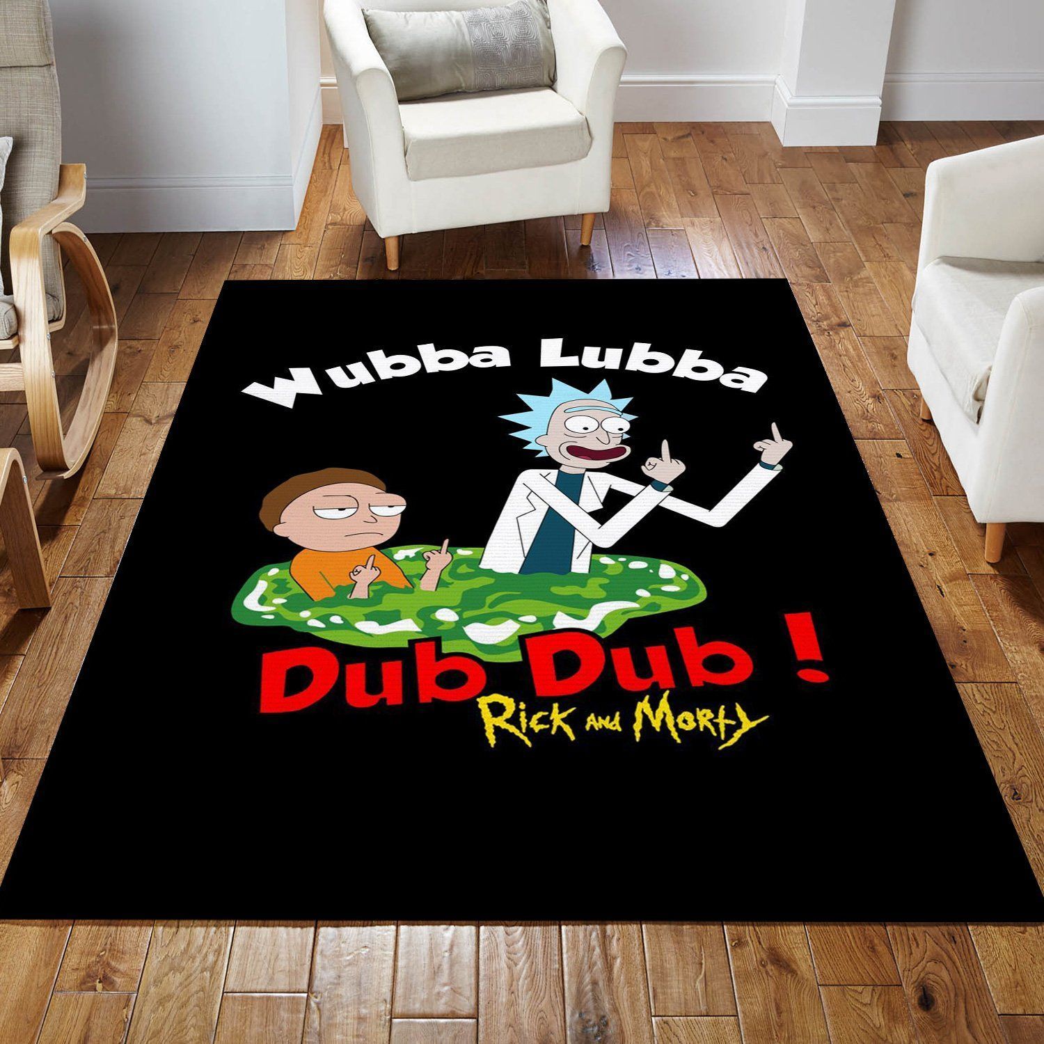 Rick And Morty Wubba Lubba Christmas Gift Rug Living Room Rug Home Decor Floor Decor - Indoor Outdoor Rugs