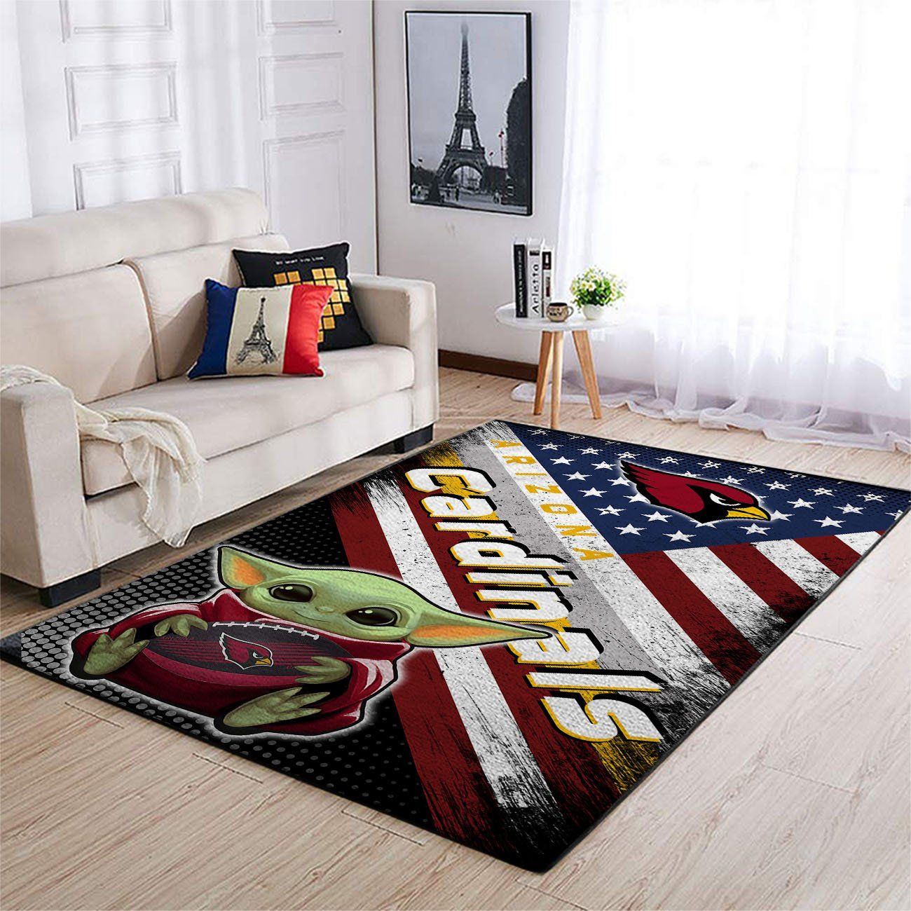 Arizona Cardinals Nfl Team Logo Baby Yoda Us Style Nice Gift Home Decor Rectangle Area Rug - Indoor Outdoor Rugs