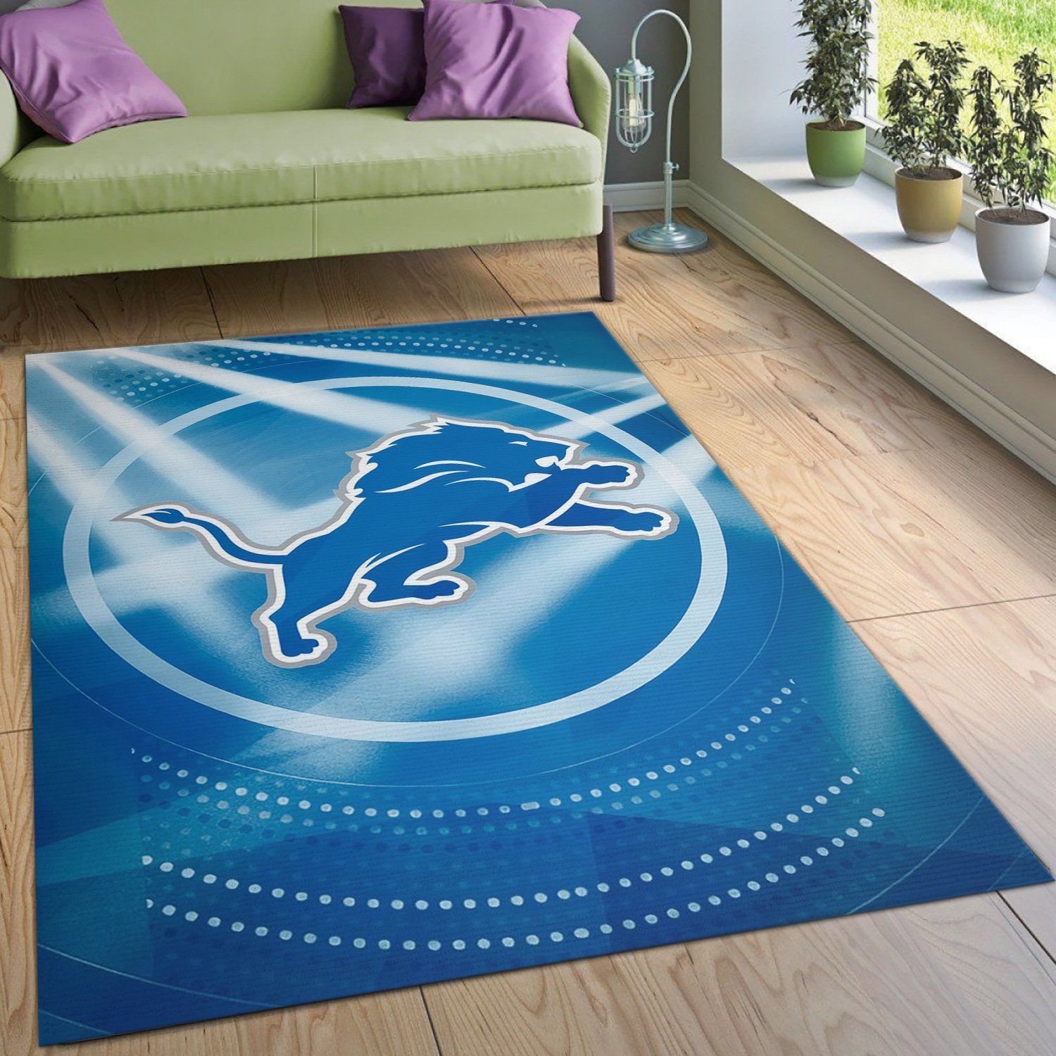 Detroit Lions NFL Area Rug For Christmas Bedroom Rug Christmas Gift US Decor - Indoor Outdoor Rugs