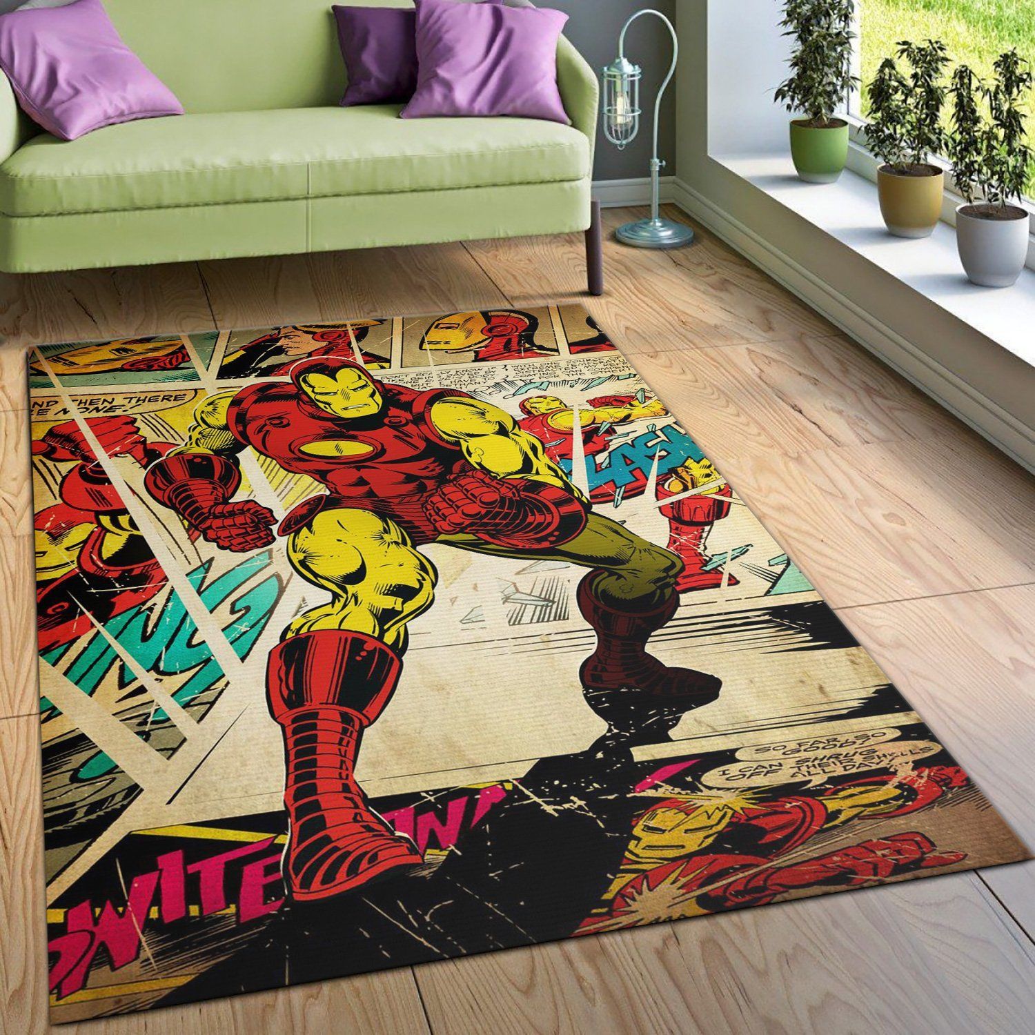 Iron Man Hero Movie Rug Living Room Christmas Gift US Decor - Indoor Outdoor Rugs