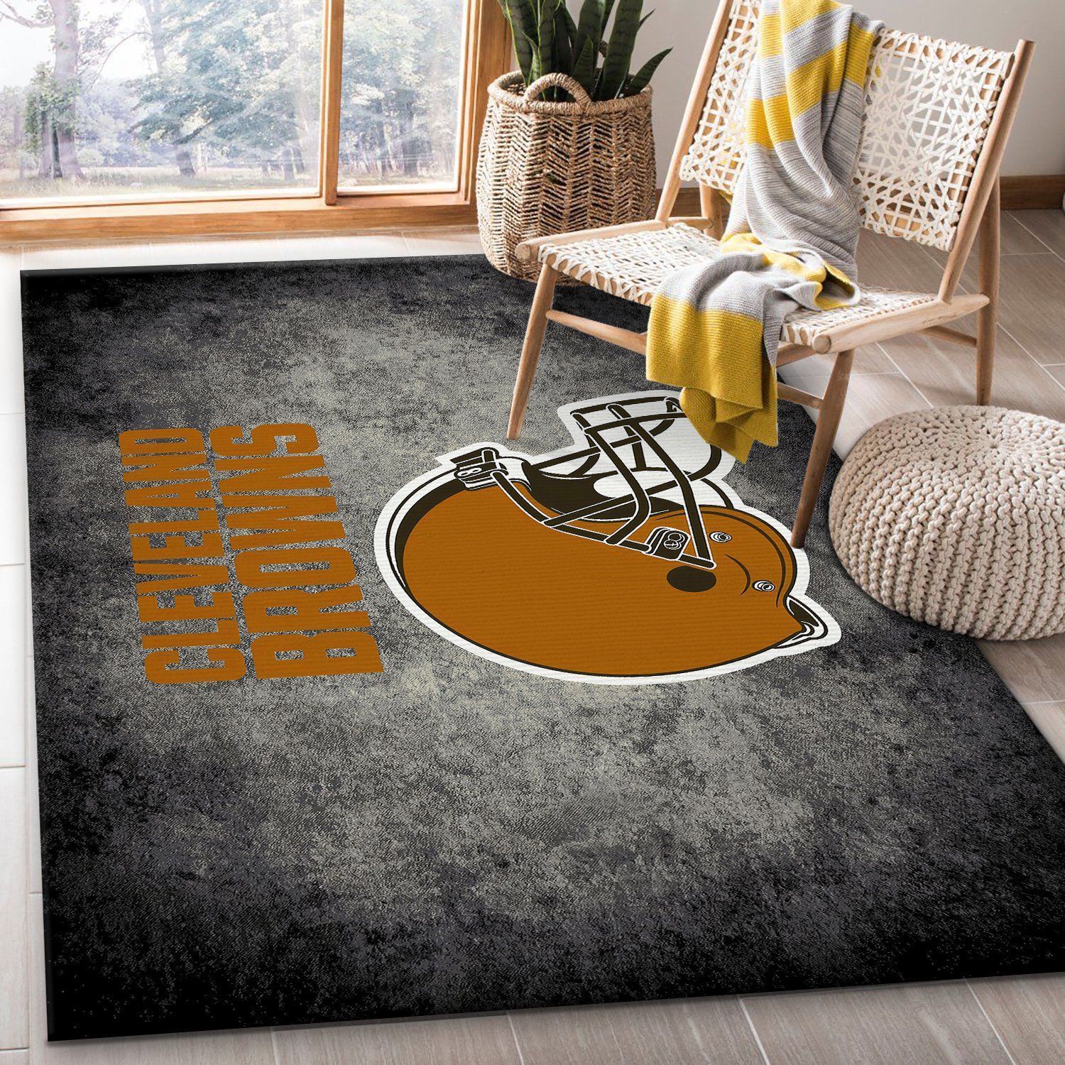 Cleveland Browns rug Football rug Floor Decor The US Decor - Indoor Outdoor Rugs