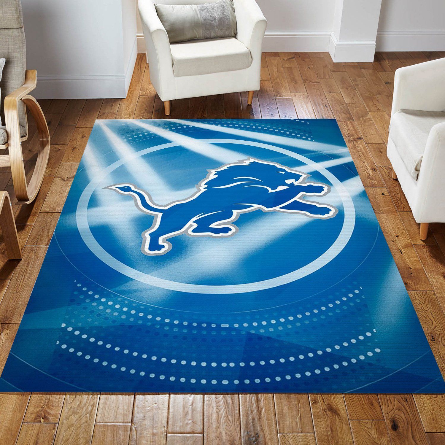 Detroit Lions NFL Area Rug For Christmas Bedroom Rug Christmas Gift US Decor - Indoor Outdoor Rugs