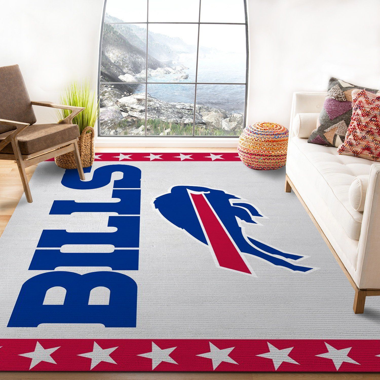 Buffalo Bills Banner Nfl Area Rug Bedroom Rug US Gift Decor - Indoor Outdoor Rugs