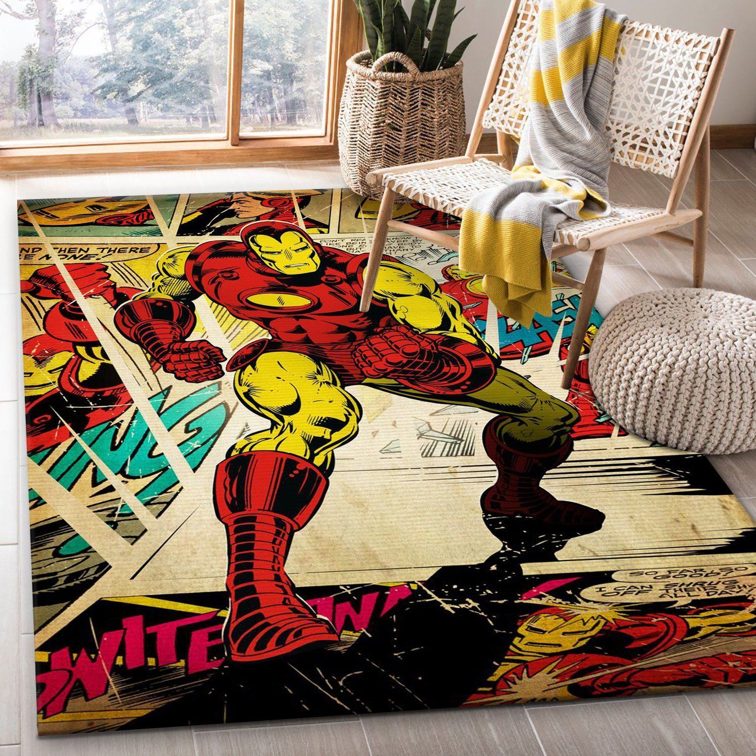 Iron Man Hero Movie Rug Living Room Christmas Gift US Decor - Indoor Outdoor Rugs