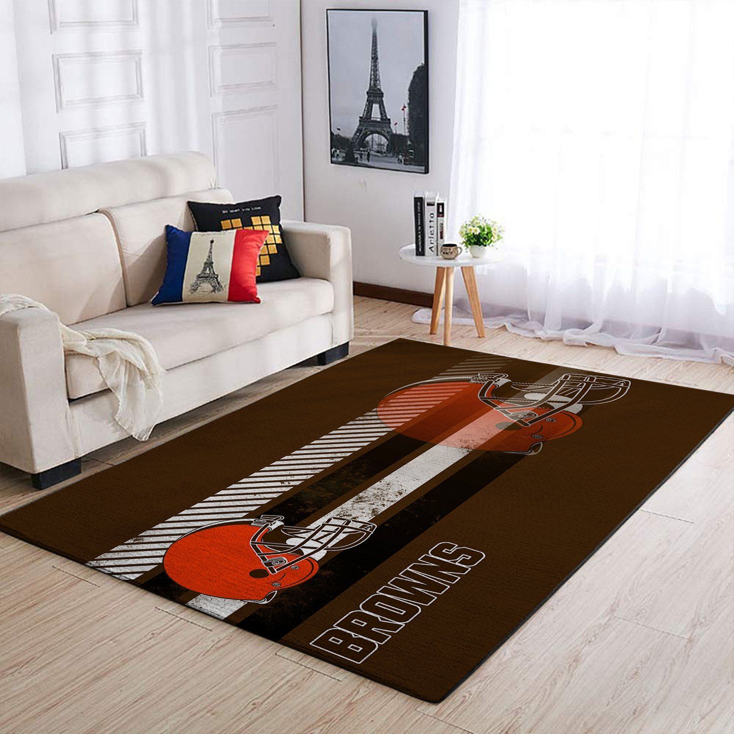 Cleveland Browns Nfl Team Logo Nice Gift Home Decor Rectangle Area Rug - Indoor Outdoor Rugs