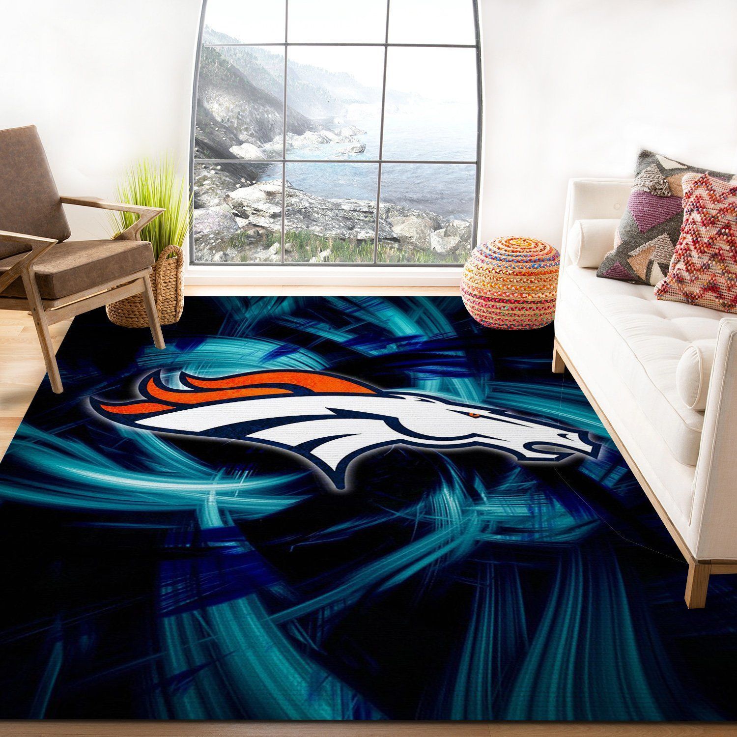 Denver Broncos Nfl Logo Area Rug For Gift Bedroom Rug Home Decor Floor Decor - Indoor Outdoor Rugs