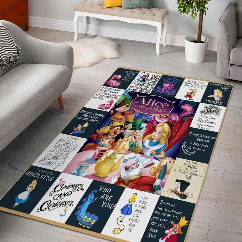 Disneys Alice In Wonderland Ver 1 Living Room Area Rug Carpet, Bedroom Rug,  Christmas Gift US Decor - Indoor Outdoor Rugs