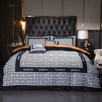 Givenchy White Black Khaki 3 Bedding Sets Duvet Cover Sheet Cover Pillow Cases Luxury Bedroom Sets