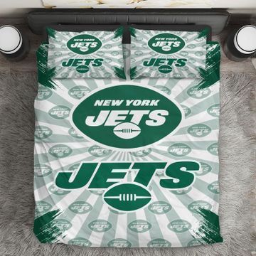 New York Jets NFL Bedding Sets Duvet Cover Sheet Cover Pillow Cases Luxury Bedroom Sets