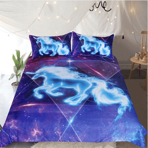 Unicorn Galaxy Stars Bedding Set