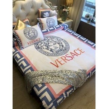 Versace White 9 Bedding Sets Duvet Cover Sheet Cover Pillow Cases Luxury Bedroom Sets