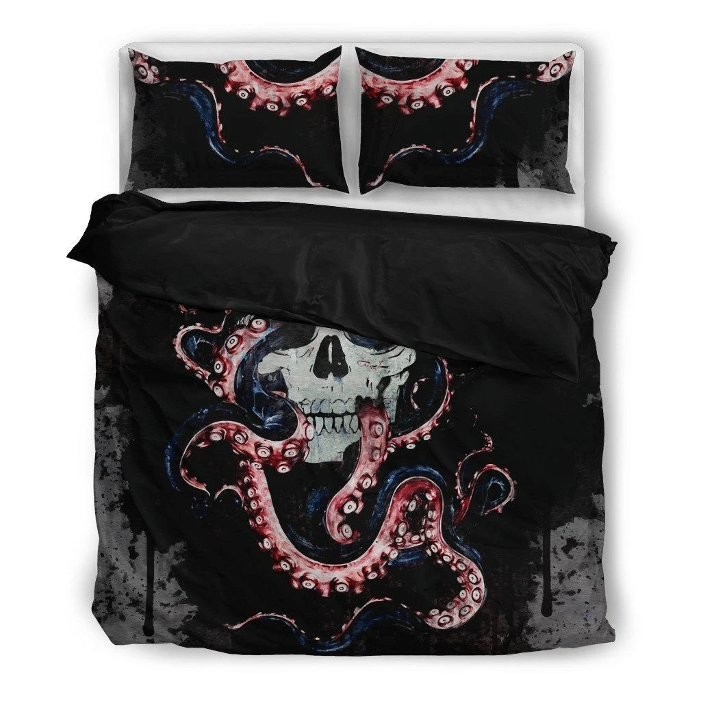 Octopus And Skull Bedding Set