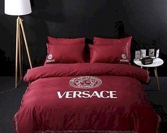 Versace Red 14 Bedding Sets Duvet Cover Sheet Cover Pillow Cases Luxury Bedroom Sets