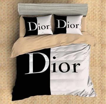 Dior Black White 2 Bedding Sets Duvet Cover Sheet Cover Pillow Cases Luxury Bedroom Sets