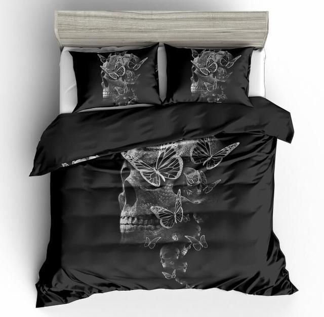 Skull And Butterfly Bedding Set