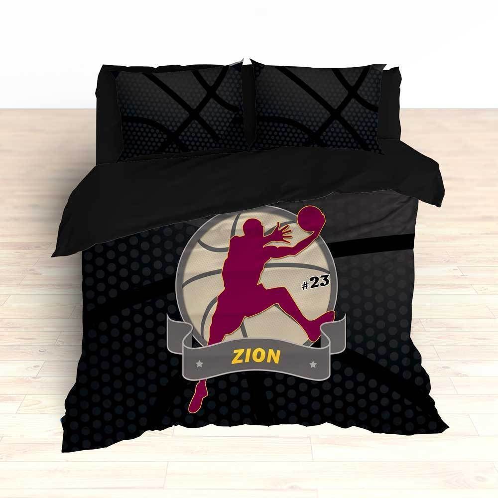 Basketball Bedding Black And Maroon