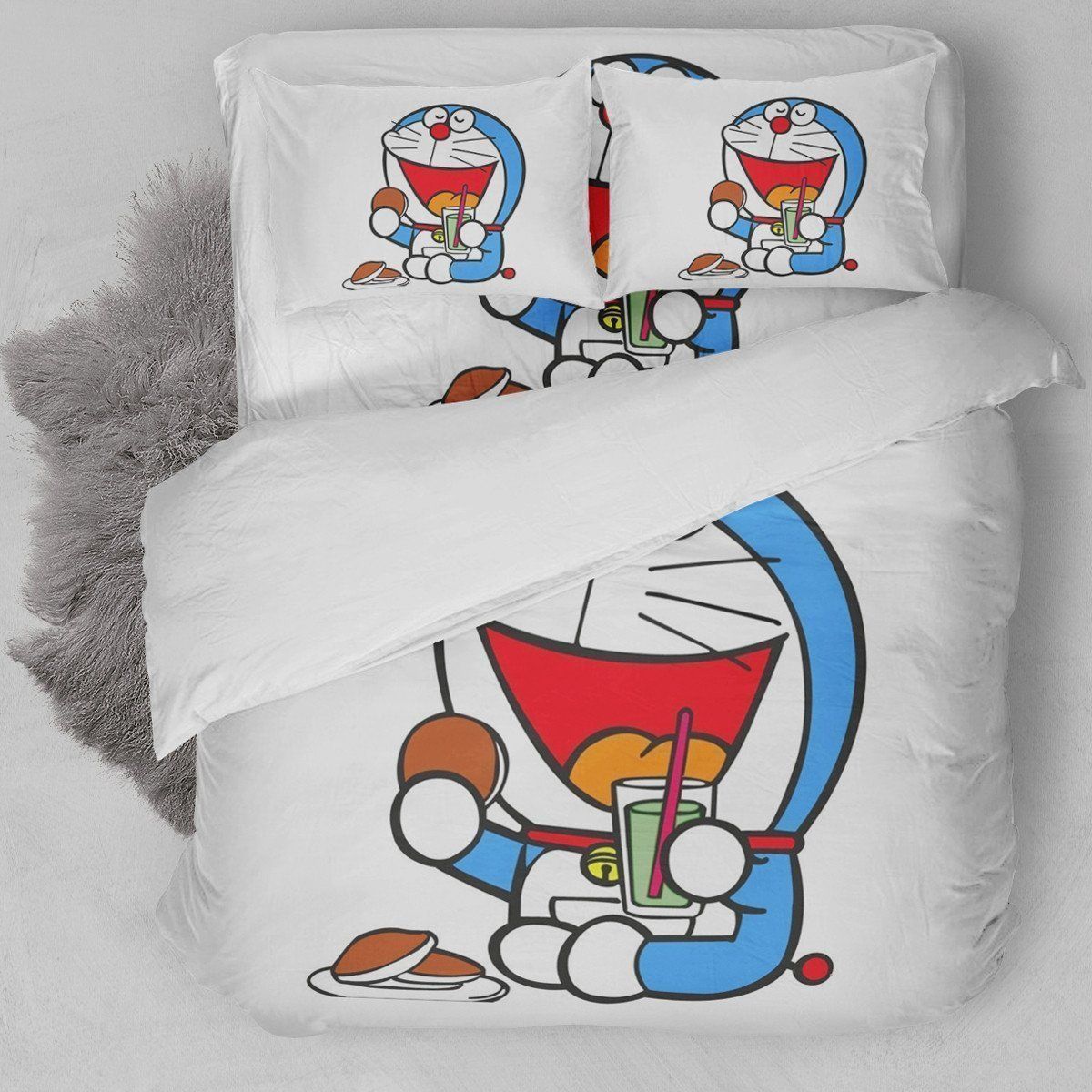 Doraemon Eating Cake Bedding Set