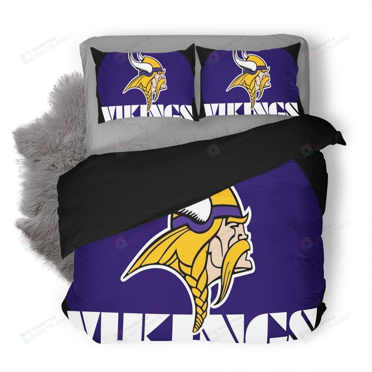Nfl Minnesota Vikings Logo Duvet Cover Bedding Set