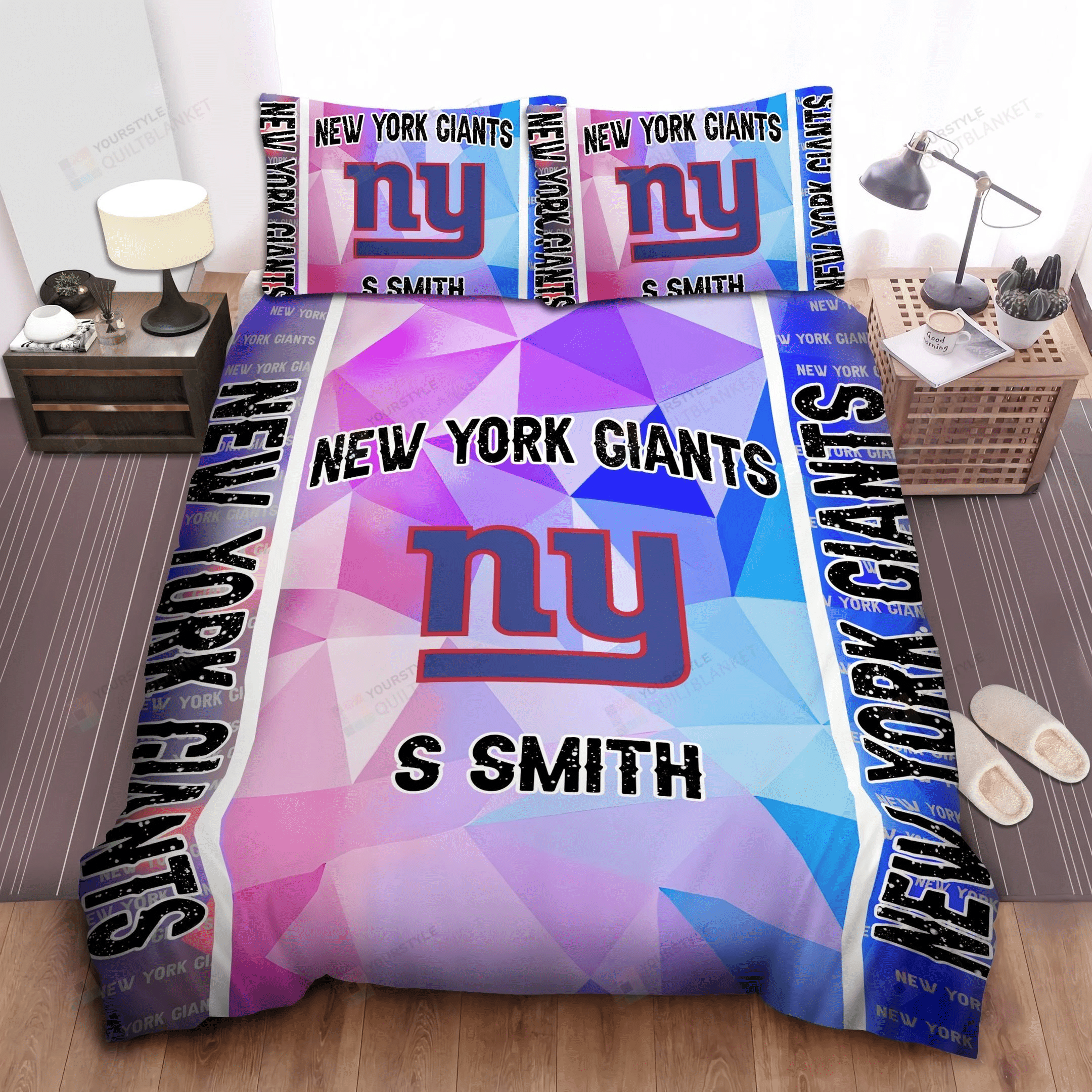 New York Giants Custom Name Bedding Set