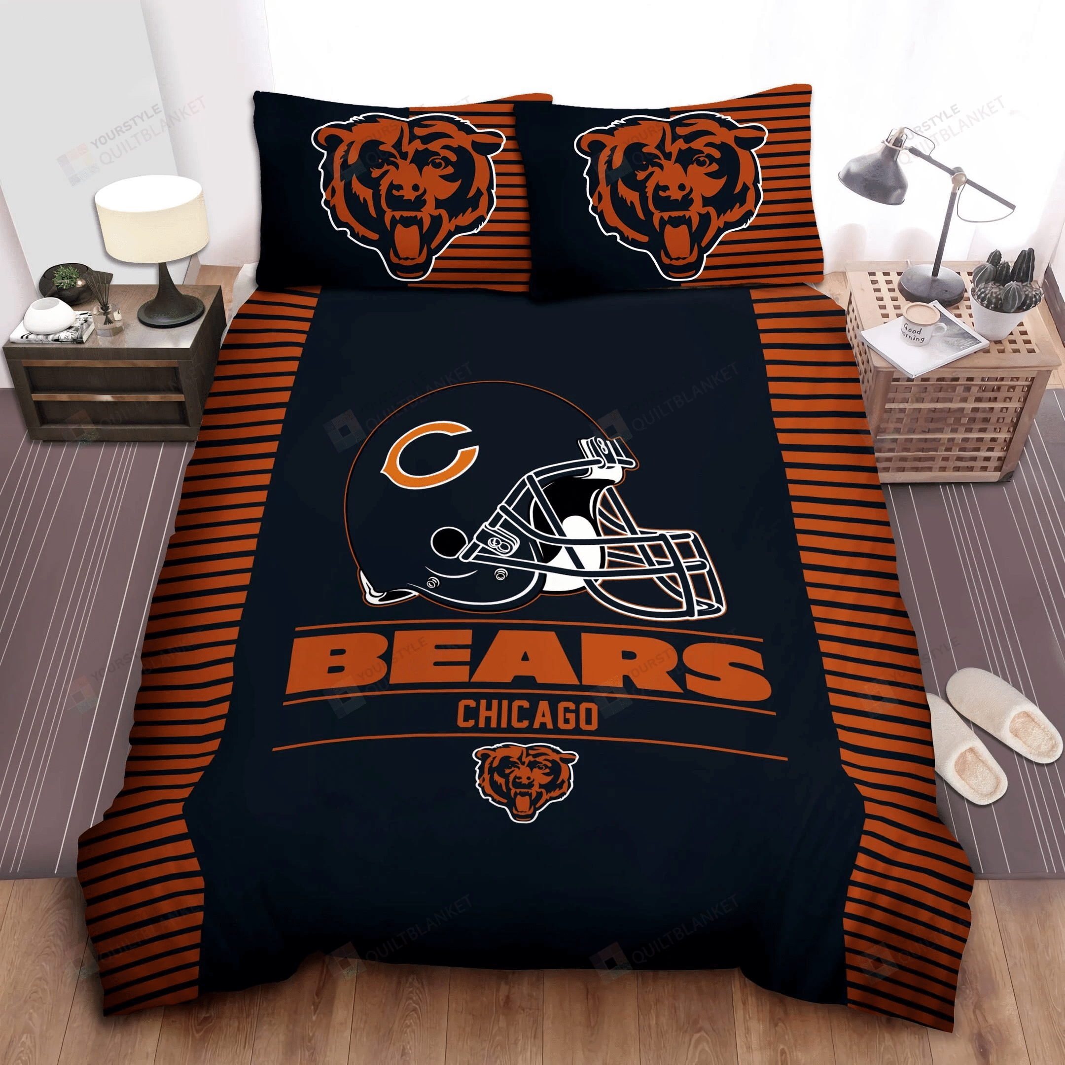 Chicago Bears Bedding Set Duvet Cover Pillow Cases