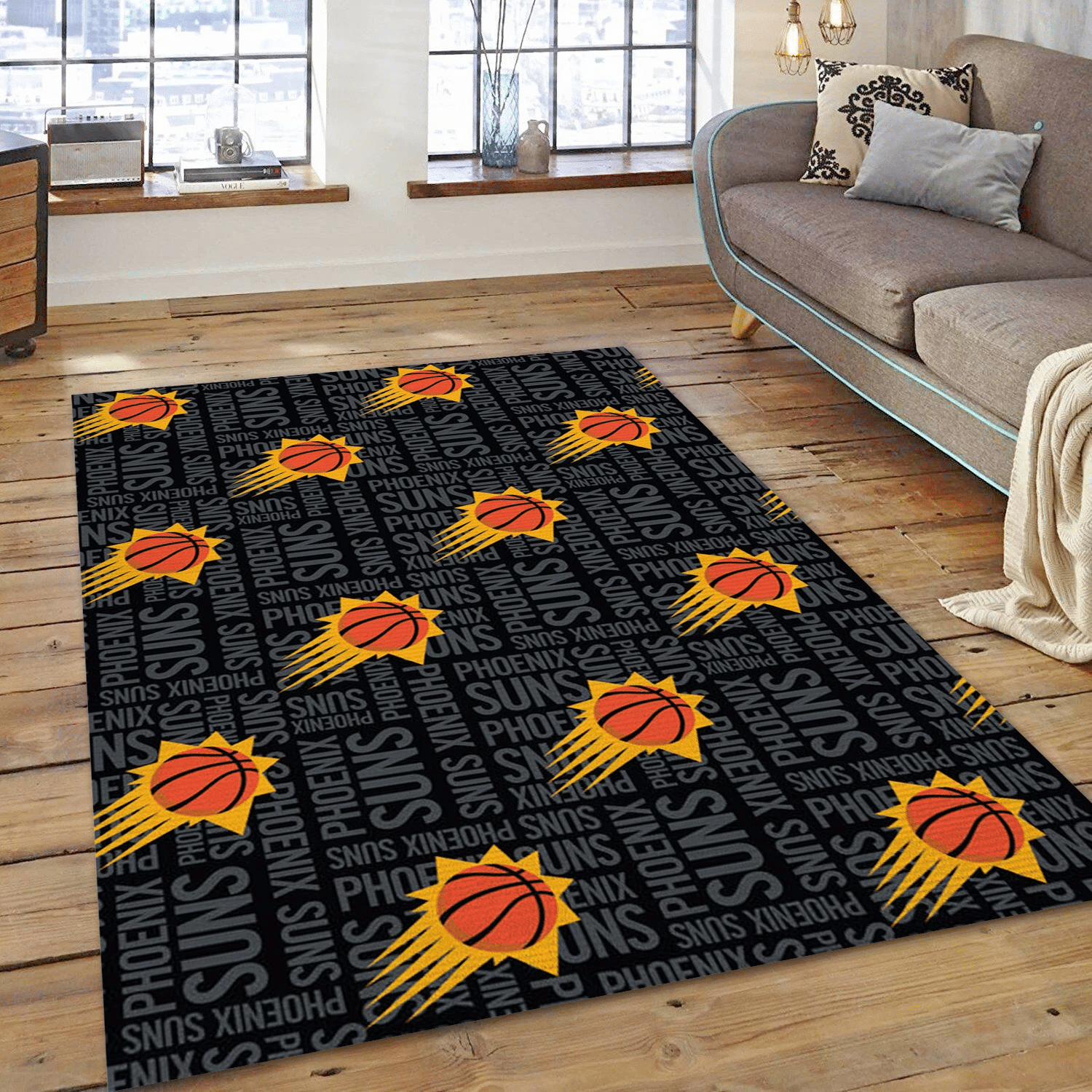 Phoenix Suns Patterns 1 Reangle Area Rug, Living Room Rug - Home US Decor - Indoor Outdoor Rugs