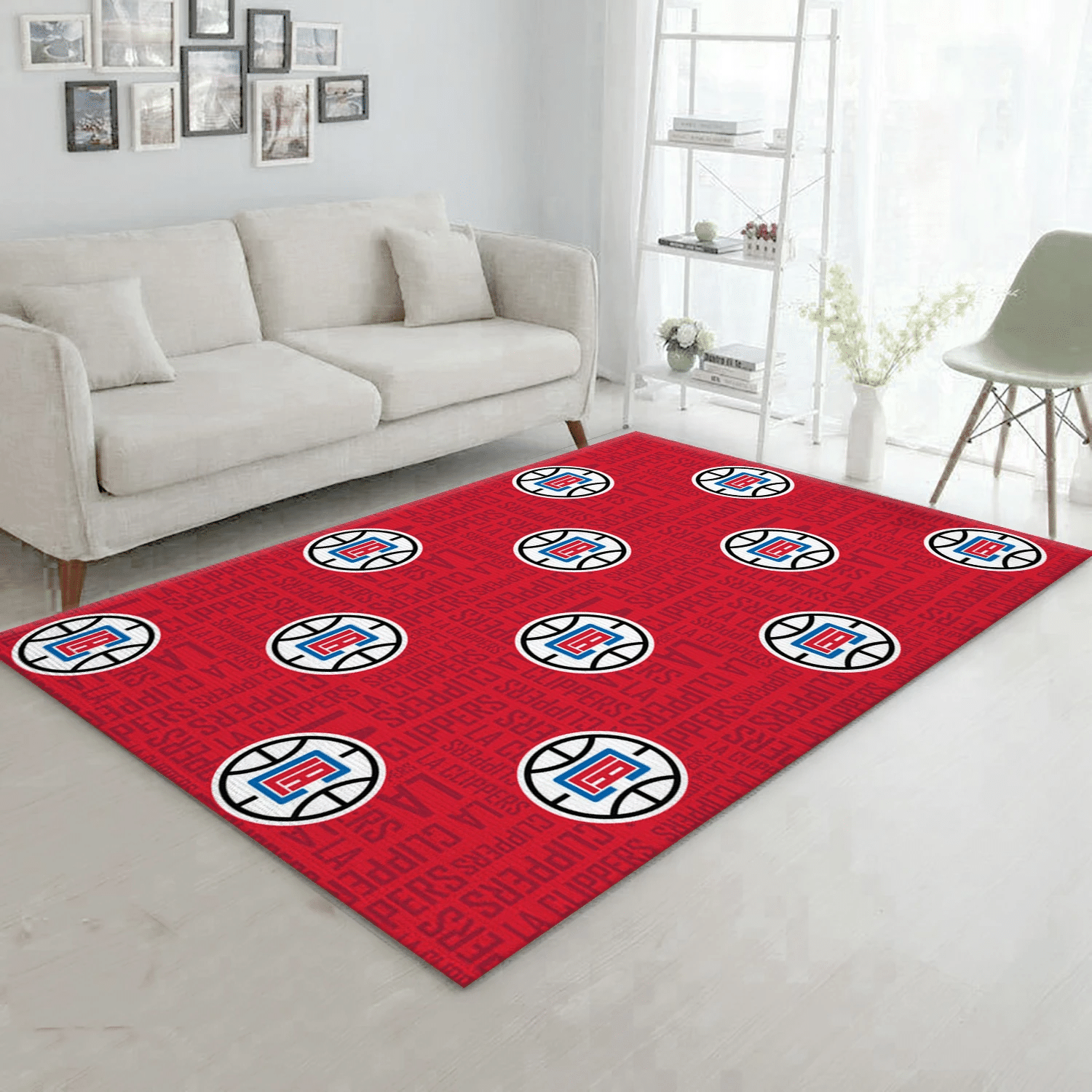 Los Angeles Clippers Patterns 2 Team Logos Area Rug, Living Room Rug - Family Gift US Decor - Indoor Outdoor Rugs