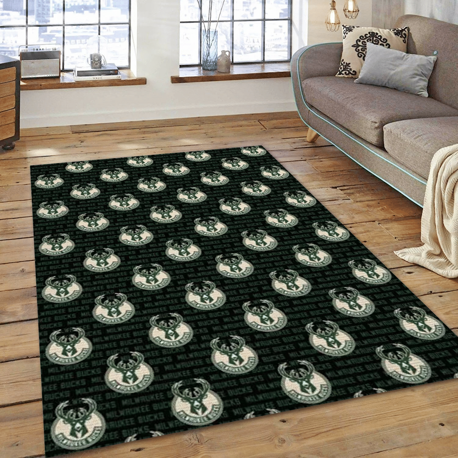 Milwaukee Bucks Patterns 1 Area Rug Carpet, Bedroom Rug - Family Gift US Decor - Indoor Outdoor Rugs