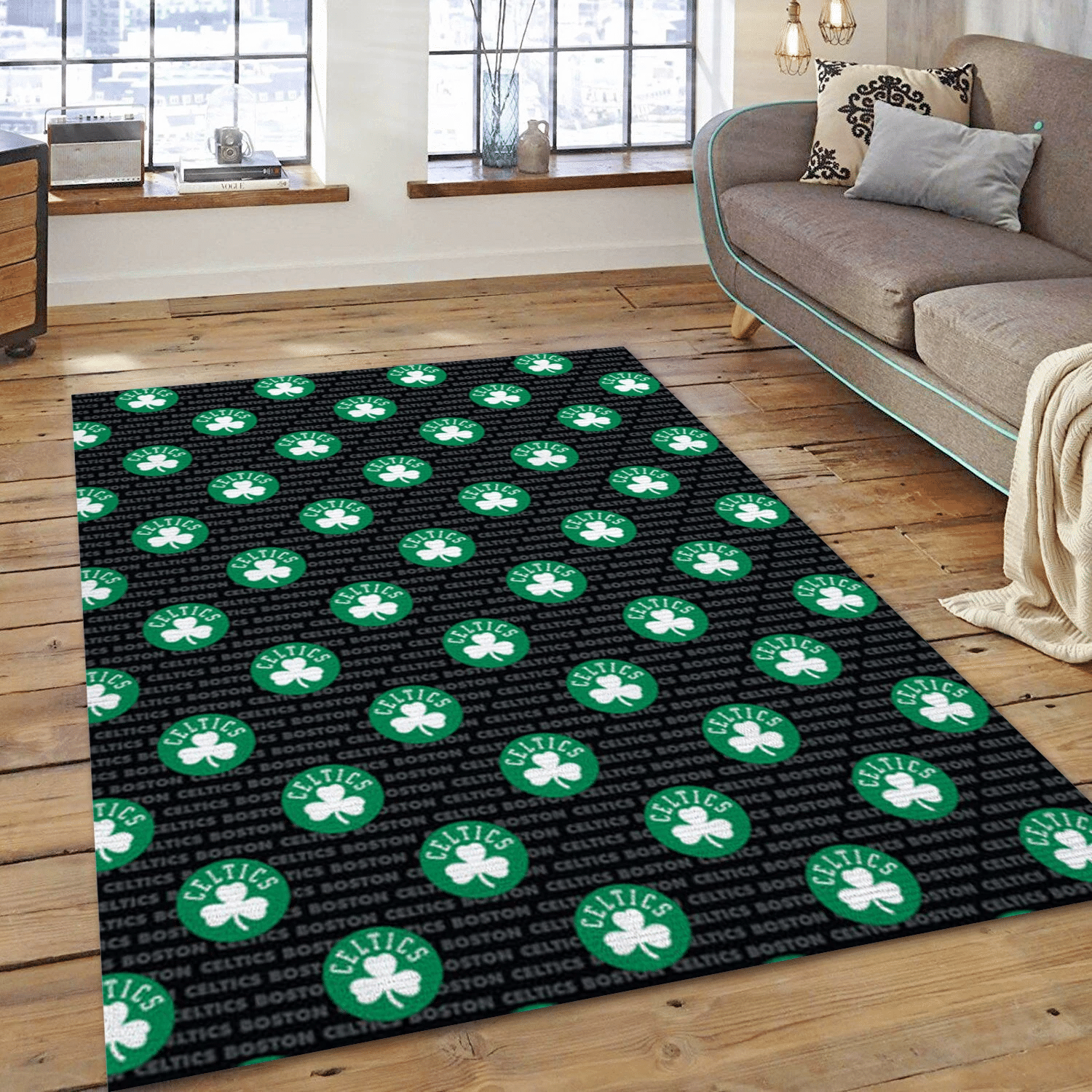 Boston Celtics Patterns 2 Reangle Area Rug, Living Room Rug - Family Gift US Decor - Indoor Outdoor Rugs