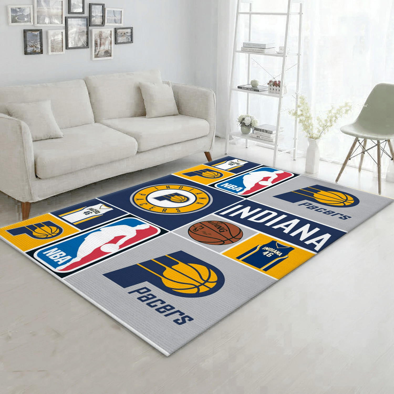 Indiana Pacers Patterns 3 NBA Area Rug For Christmas, Bedroom Rug - Christmas Gift US Decor - Indoor Outdoor Rugs