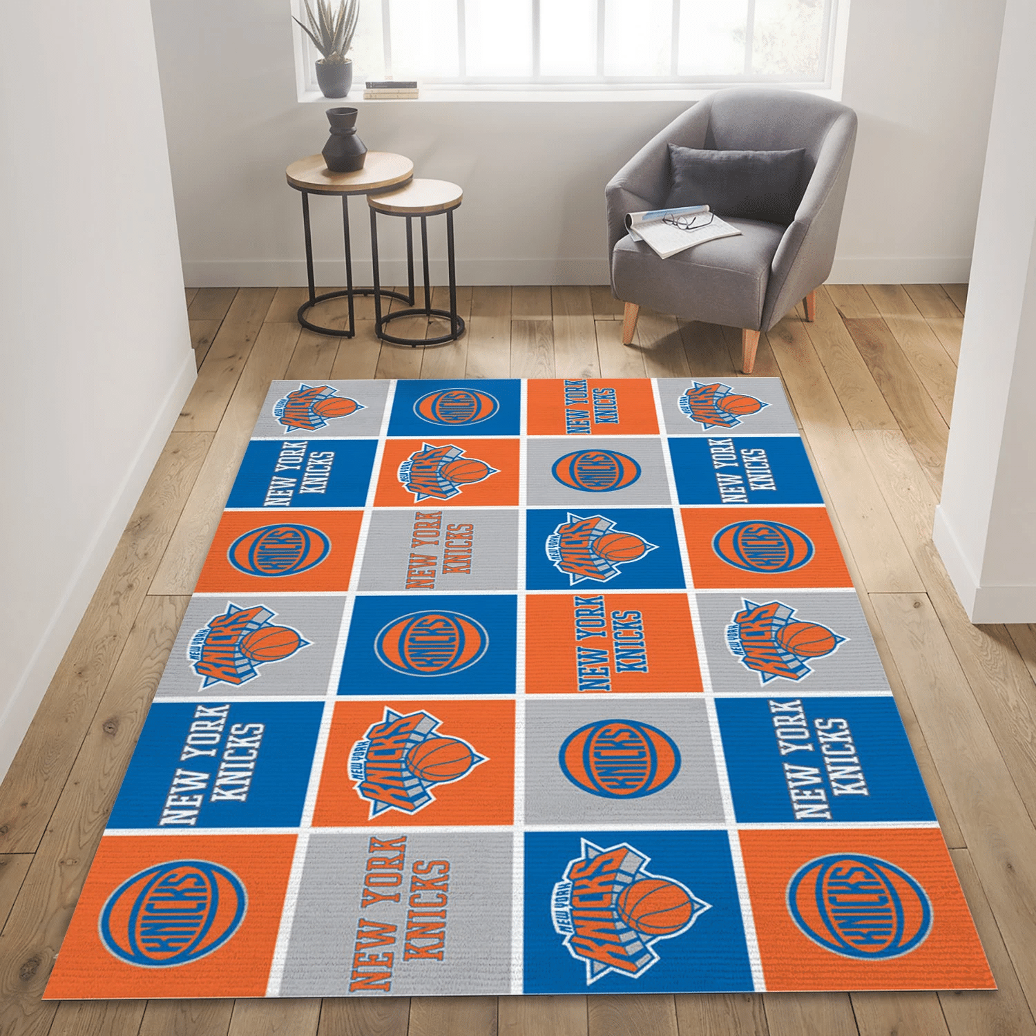 New York Knicks Patterns NBA Area Rug, Bedroom Rug - Family Gift US Decor - Indoor Outdoor Rugs