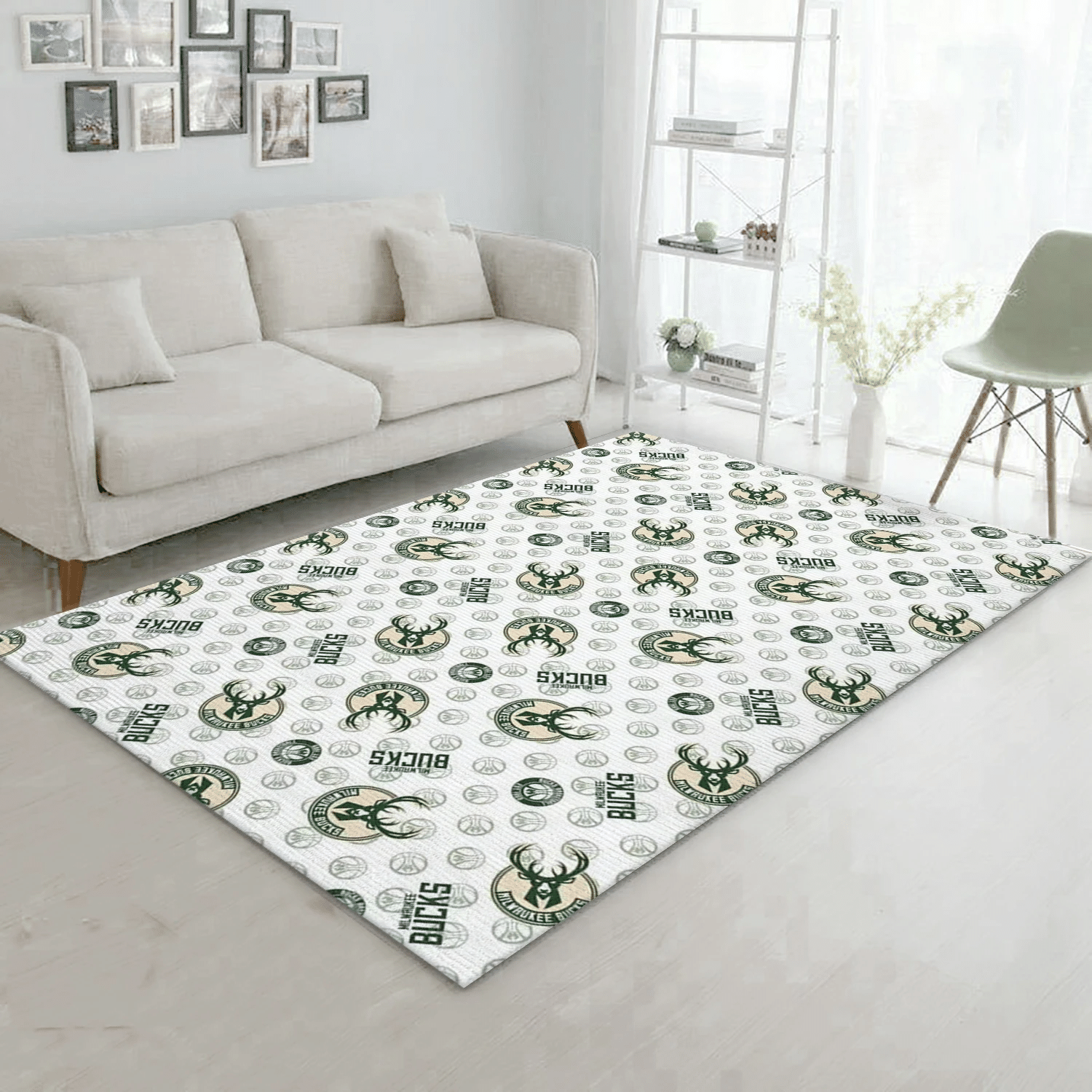 Milwaukee Bucks Patterns Team Logos Area Rug, Bedroom Rug - Family Gift US Decor - Indoor Outdoor Rugs