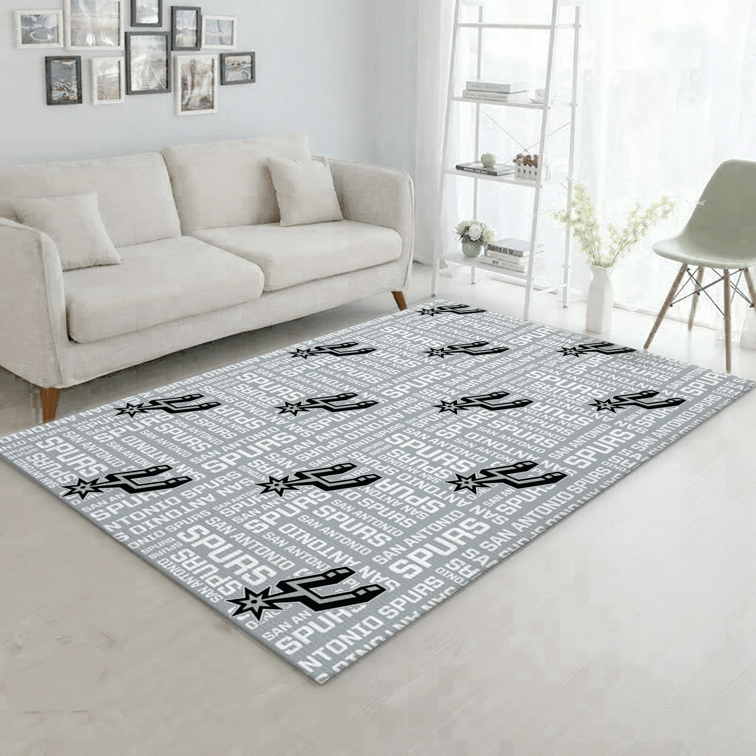 San Antonio Spur Patterns Team Logos Area Rug, Bedroom Rug - US Gift Decor - Indoor Outdoor Rugs