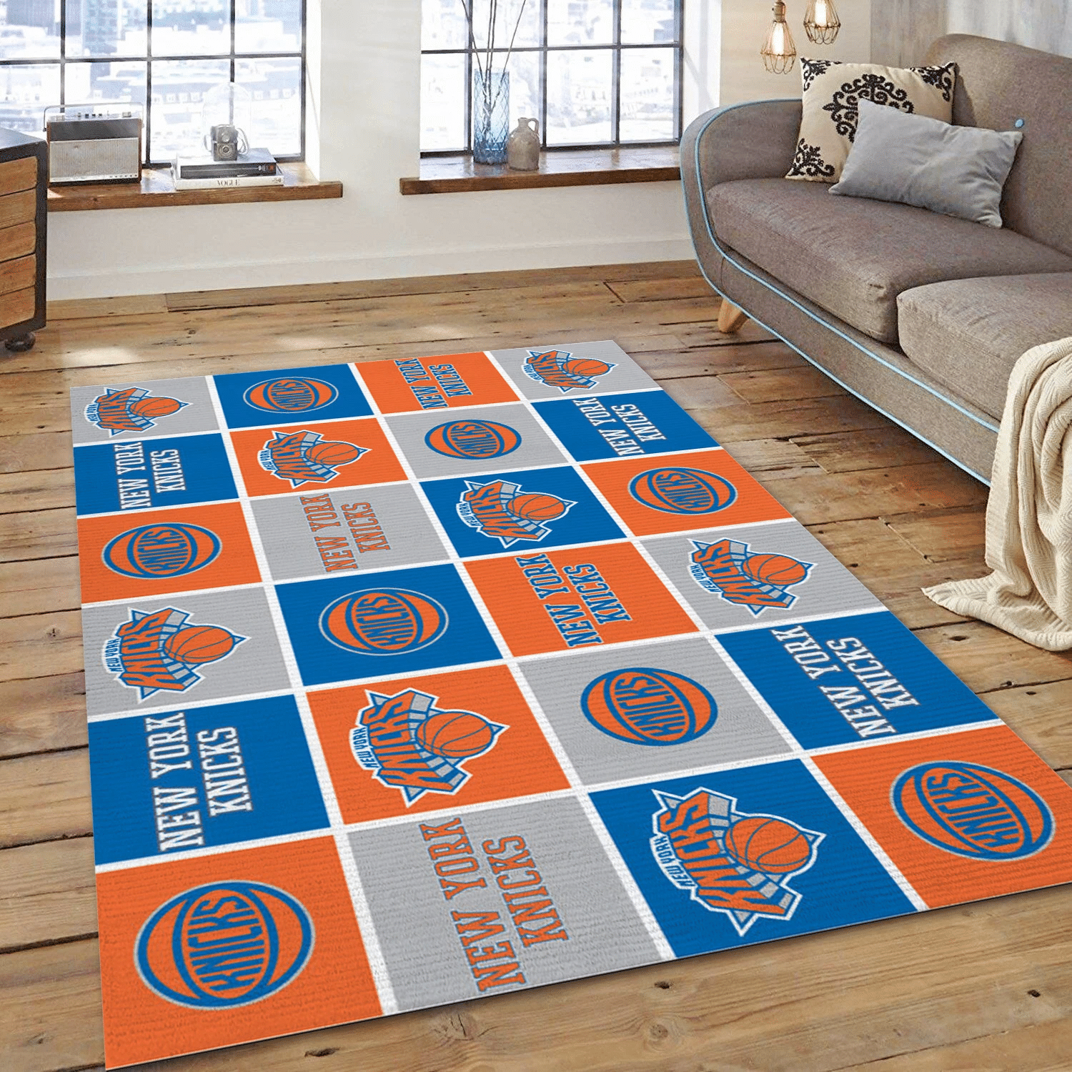 New York Knicks Patterns NBA Area Rug, Bedroom Rug - Family Gift US Decor - Indoor Outdoor Rugs