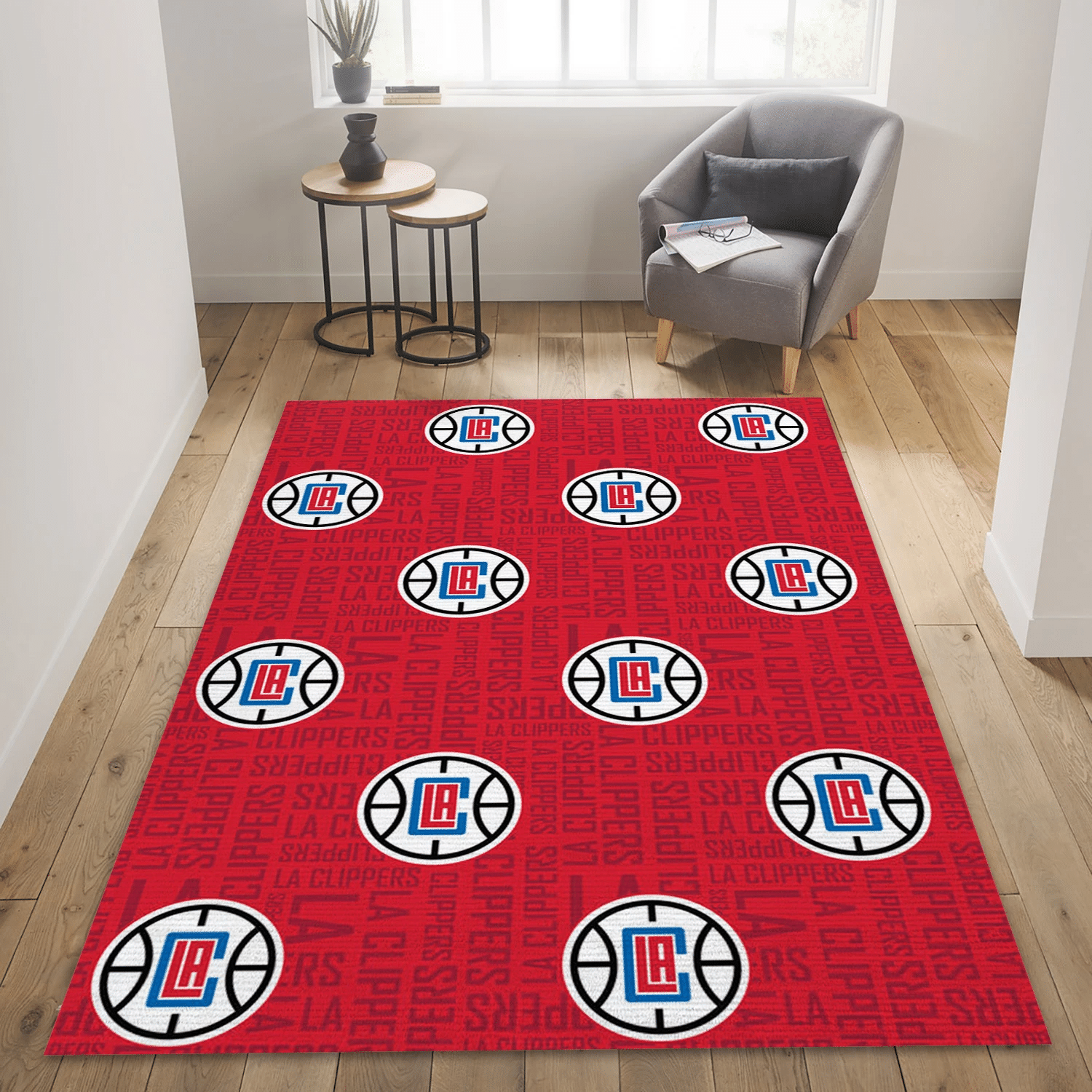 Los Angeles Clippers Patterns 2 Team Logos Area Rug, Living Room Rug - Family Gift US Decor - Indoor Outdoor Rugs