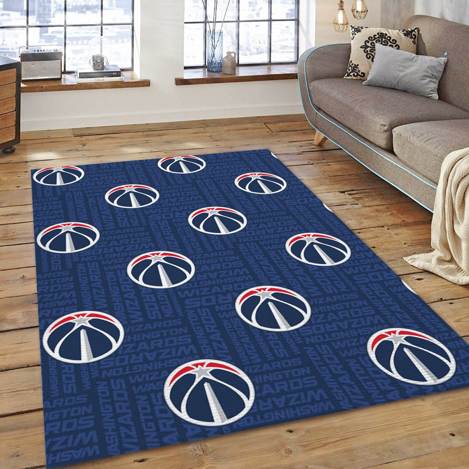 Washington Wizards Patterns Reangle Area Rug, Bedroom Rug - US Gift Decor - Indoor Outdoor Rugs