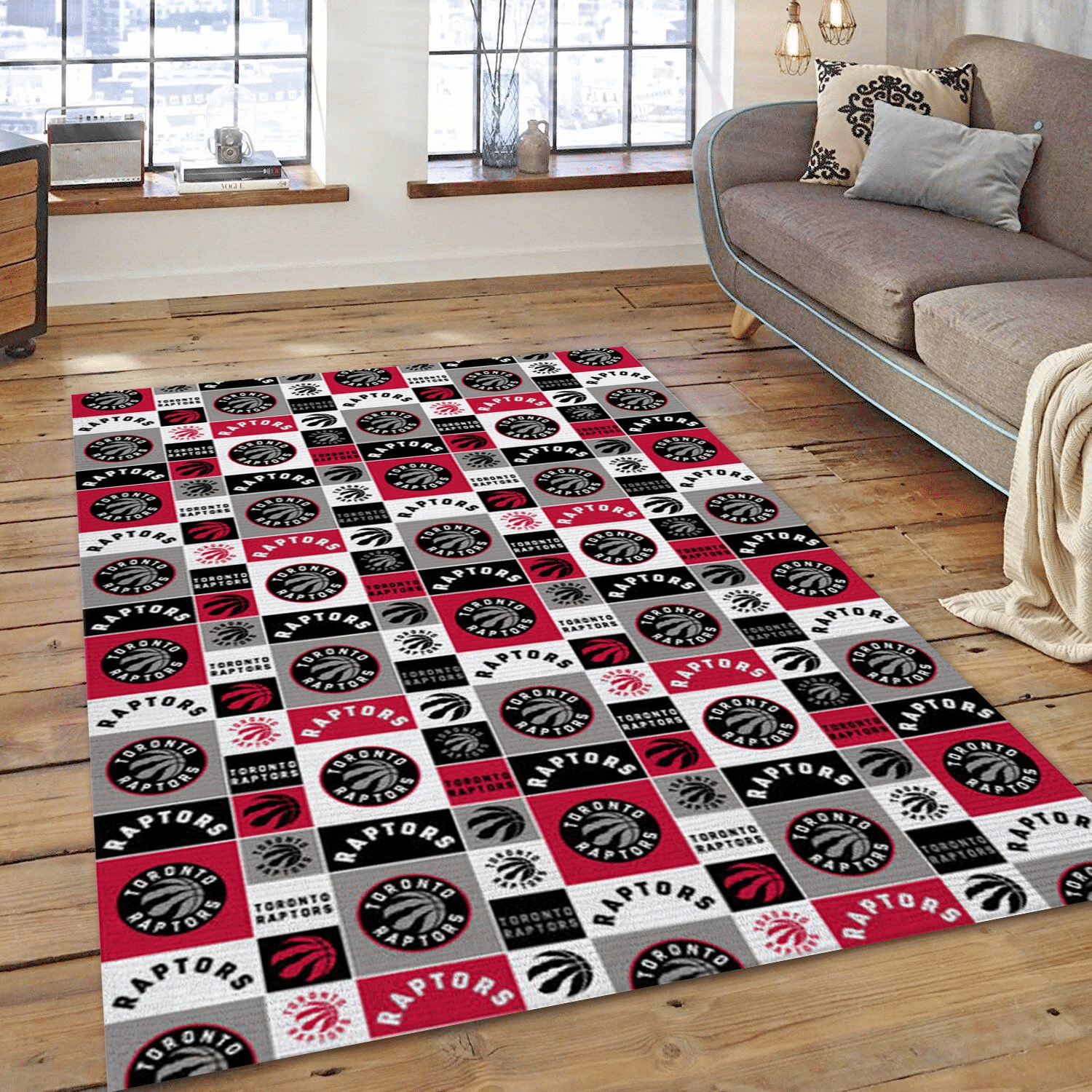 Toronto Raptors Patterns Team Logos Area Rug, Living Room Rug - US Gift Decor - Indoor Outdoor Rugs