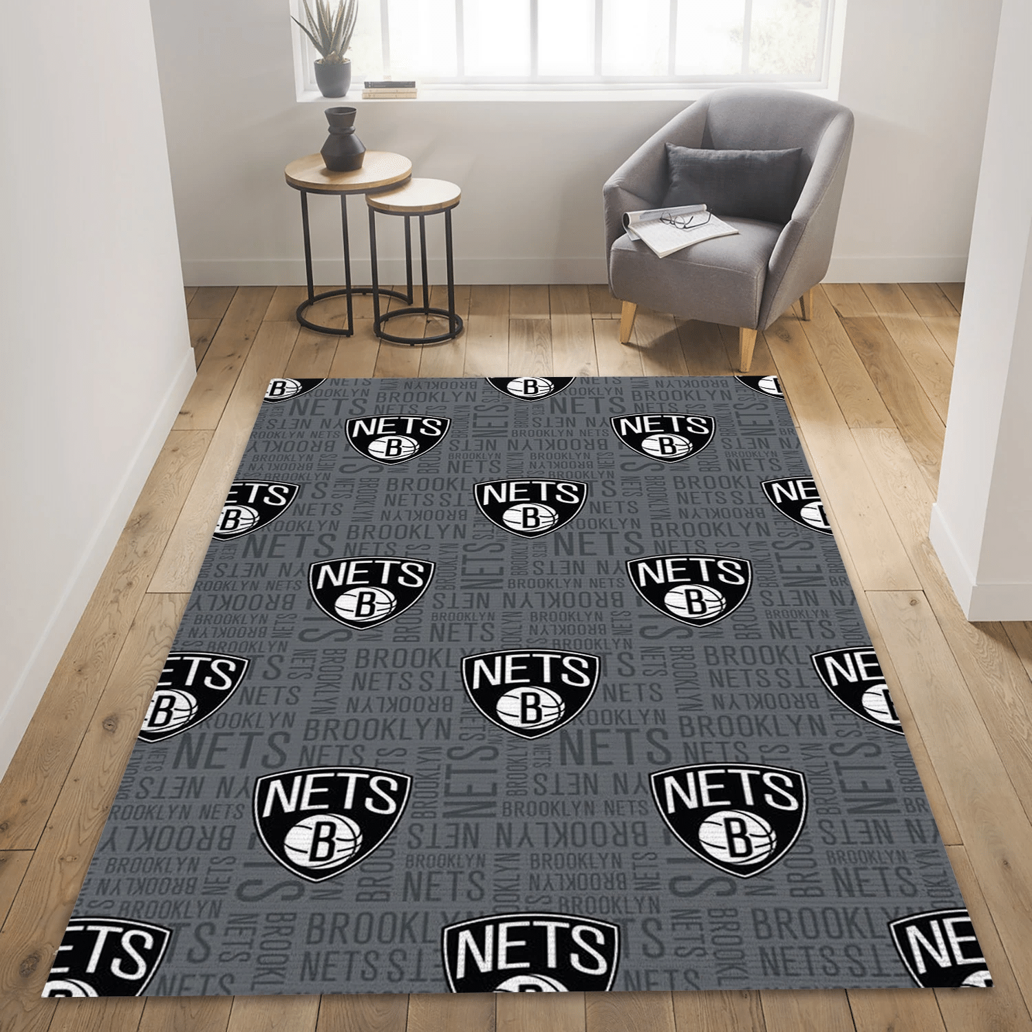 Brooklyn Nets Patterns Area Rug Carpet, Bedroom Rug - Family Gift US Decor - Indoor Outdoor Rugs