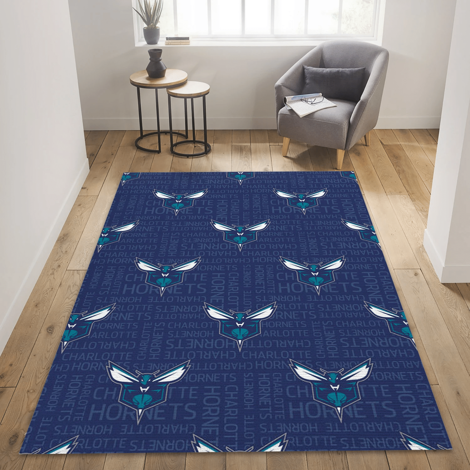 Charlotte Hornets Patterns NBA Area Rug, Bedroom Rug - Christmas Gift US Decor - Indoor Outdoor Rugs