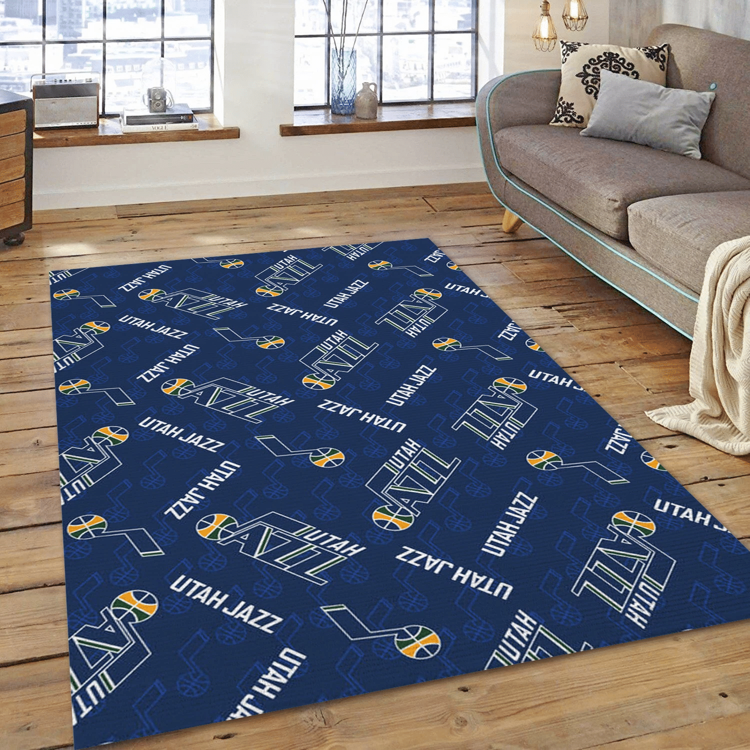 Utah Jazz Patterns Reangle Area Rug, Bedroom Rug - Christmas Gift US Decor - Indoor Outdoor Rugs