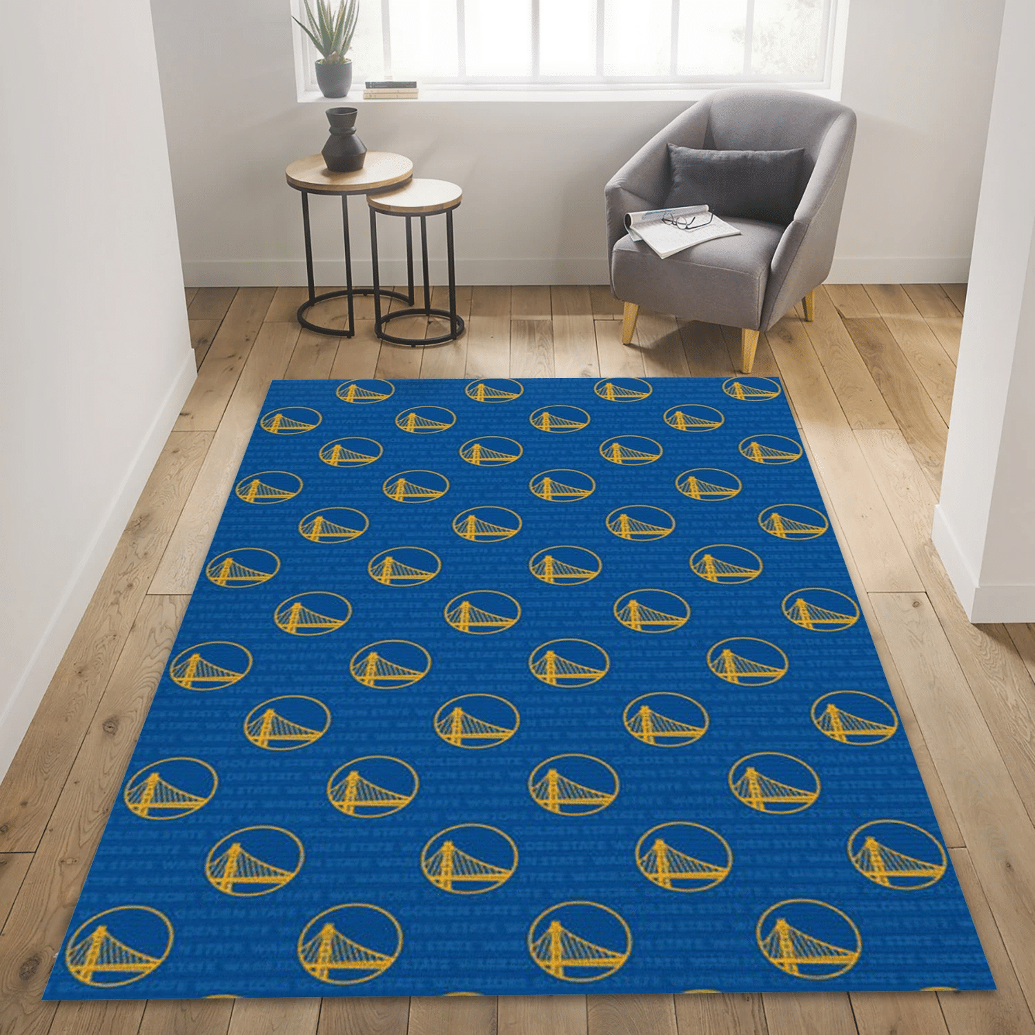 Golden State Warriors Patterns NBA Area Rug For Christmas, Bedroom Rug - Christmas Gift US Decor - Indoor Outdoor Rugs