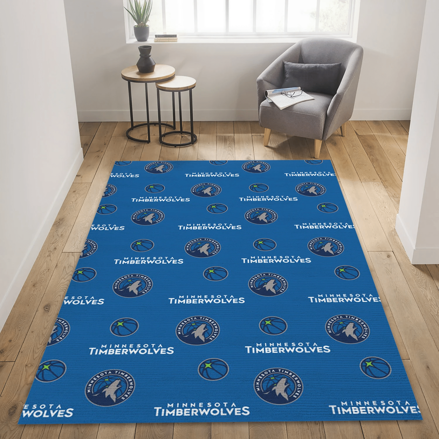 Timberwolves Patterns NBA Area Rug, Living Room Rug - Christmas Gift US Decor - Indoor Outdoor Rugs