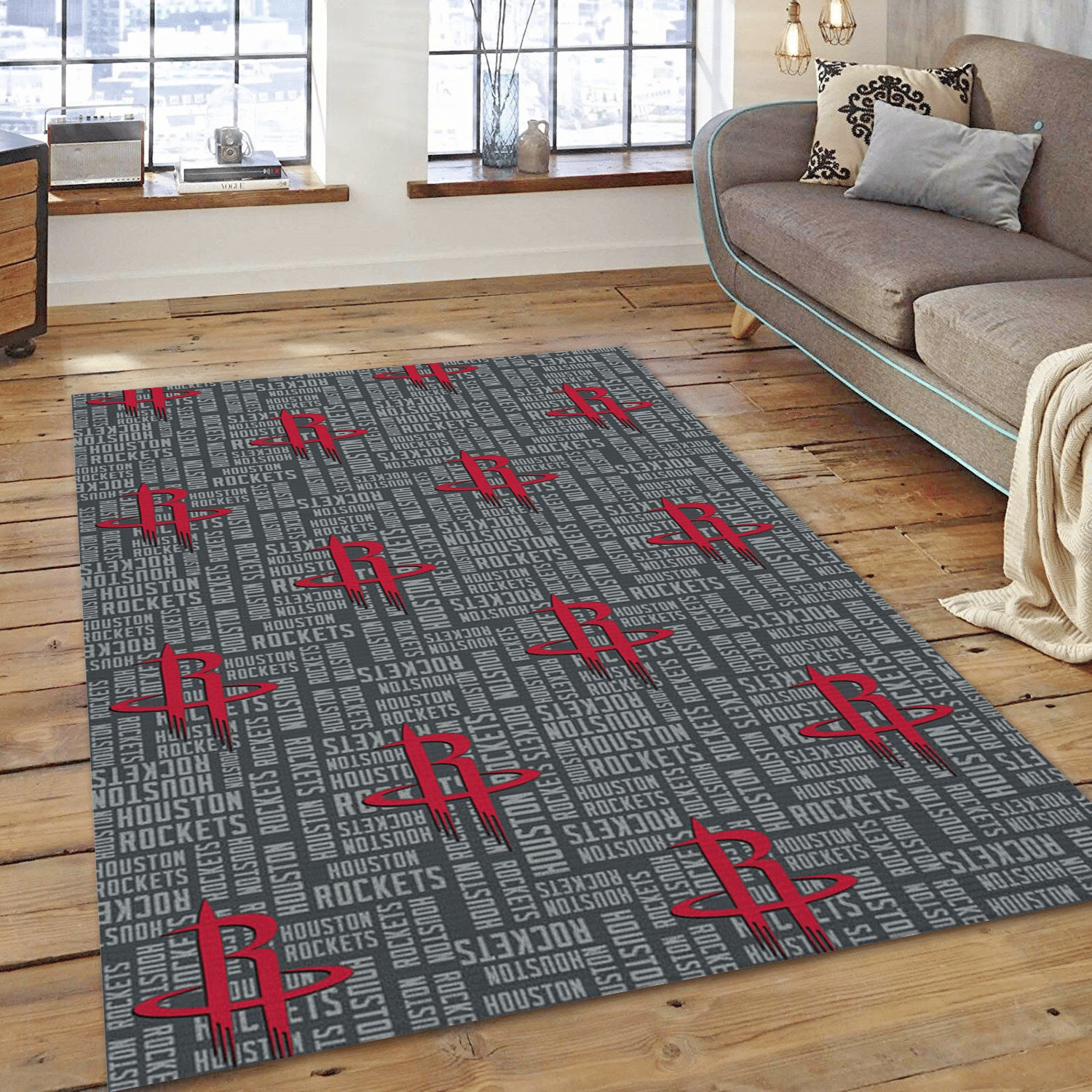 Houston Rockets Patterns NBA Area Rug, Living Room Rug - Christmas Gift US Decor - Indoor Outdoor Rugs