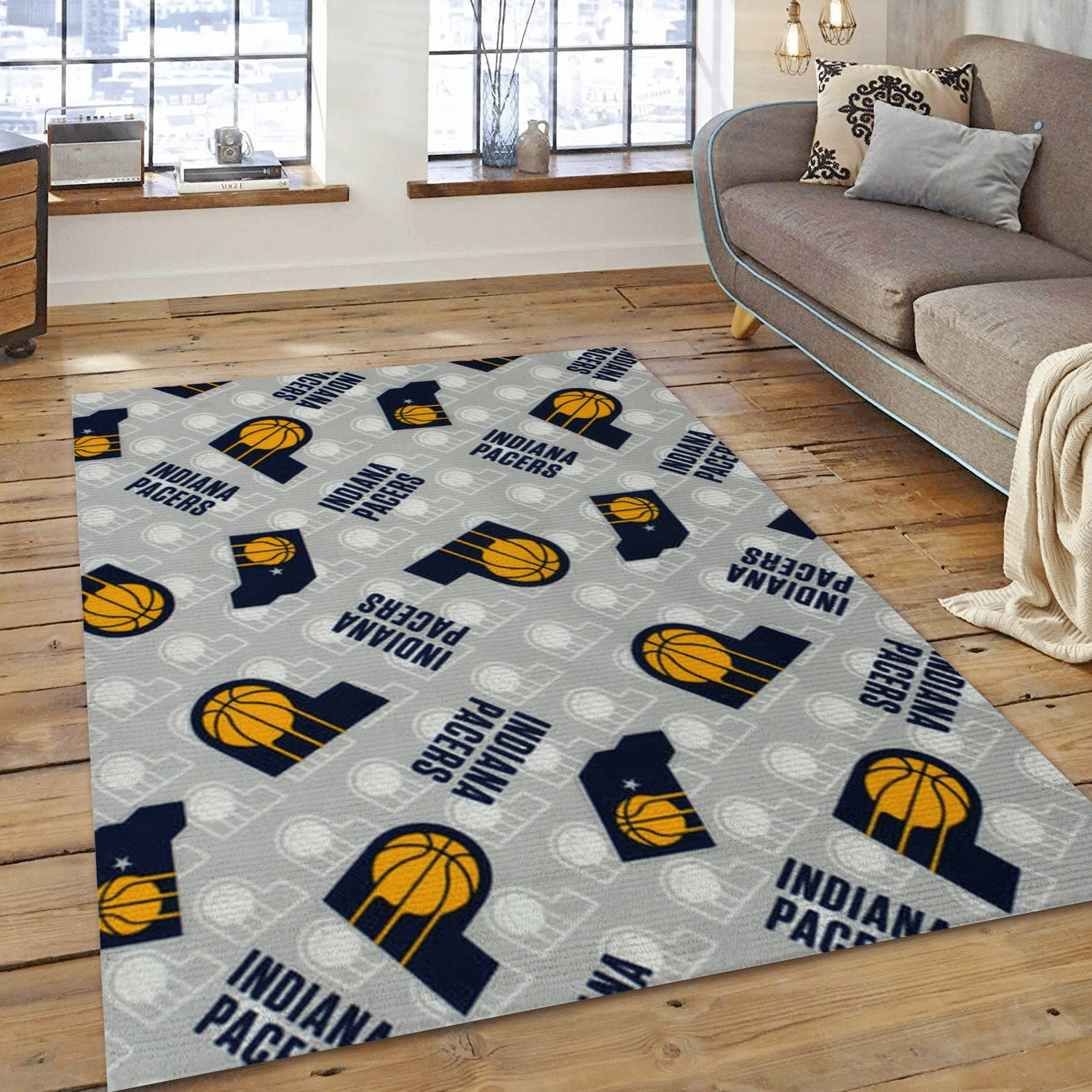 Indiana Pacers Patterns 1 Reangle Area Rug, Bedroom Rug - Christmas Gift US Decor - Indoor Outdoor Rugs