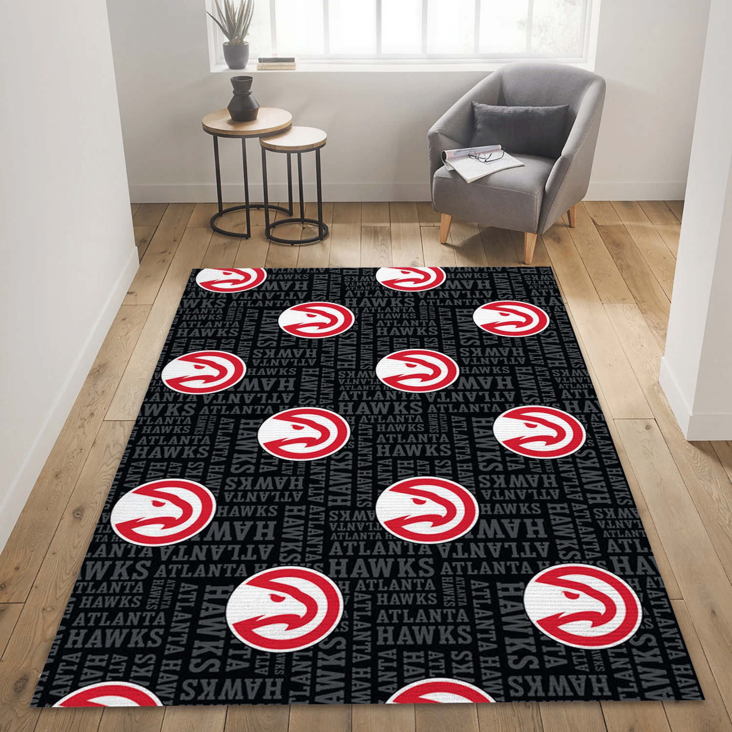 Atlanta Hawks Patterns Reangle Area Rug, Living Room Rug - Family Gift US Decor - Indoor Outdoor Rugs