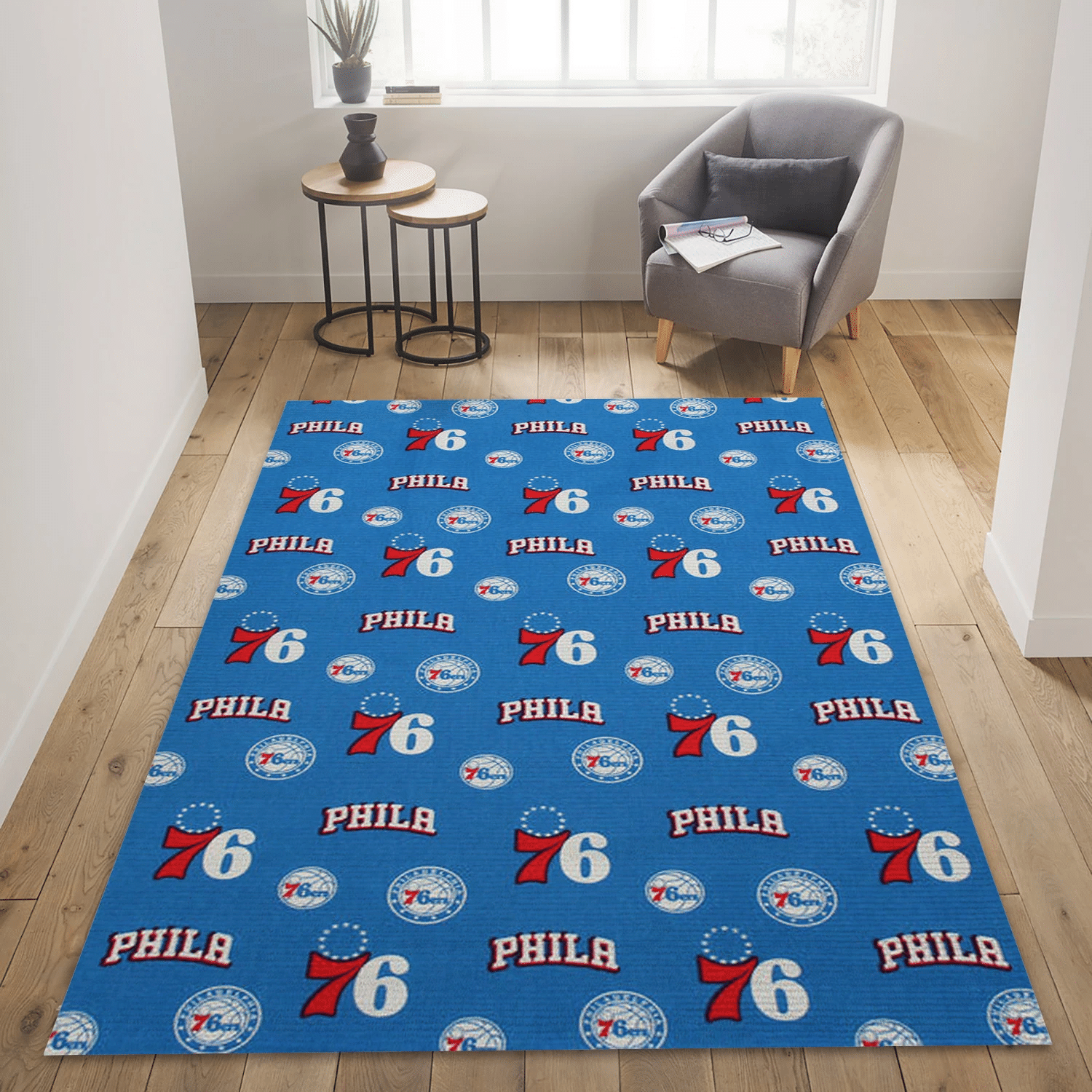 Philadelphia 76ers Patterns 1 NBA Area Rug, Bedroom Rug - Home US Decor - Indoor Outdoor Rugs