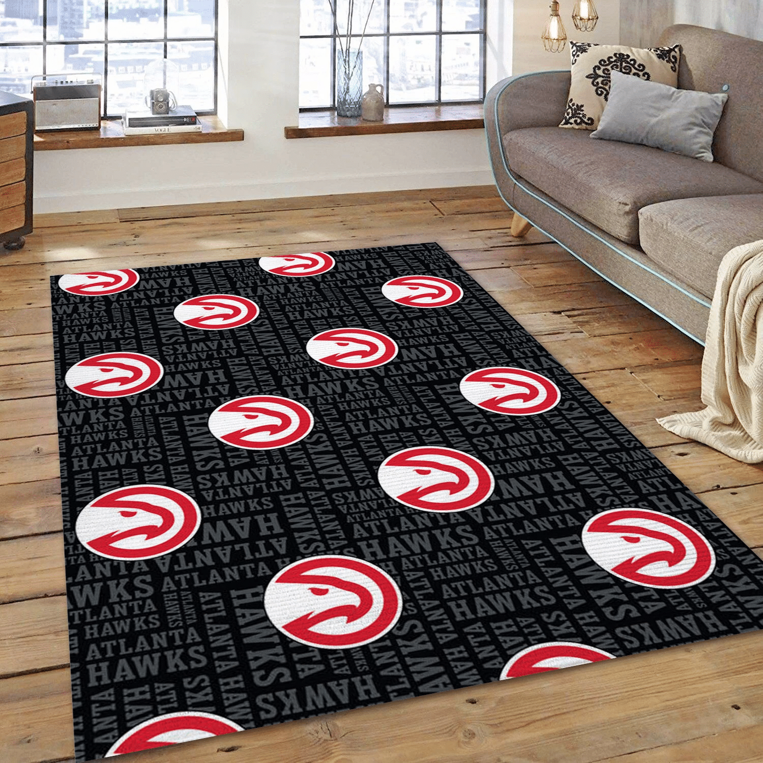 Atlanta Hawks Patterns Reangle Area Rug, Living Room Rug - Family Gift US Decor - Indoor Outdoor Rugs