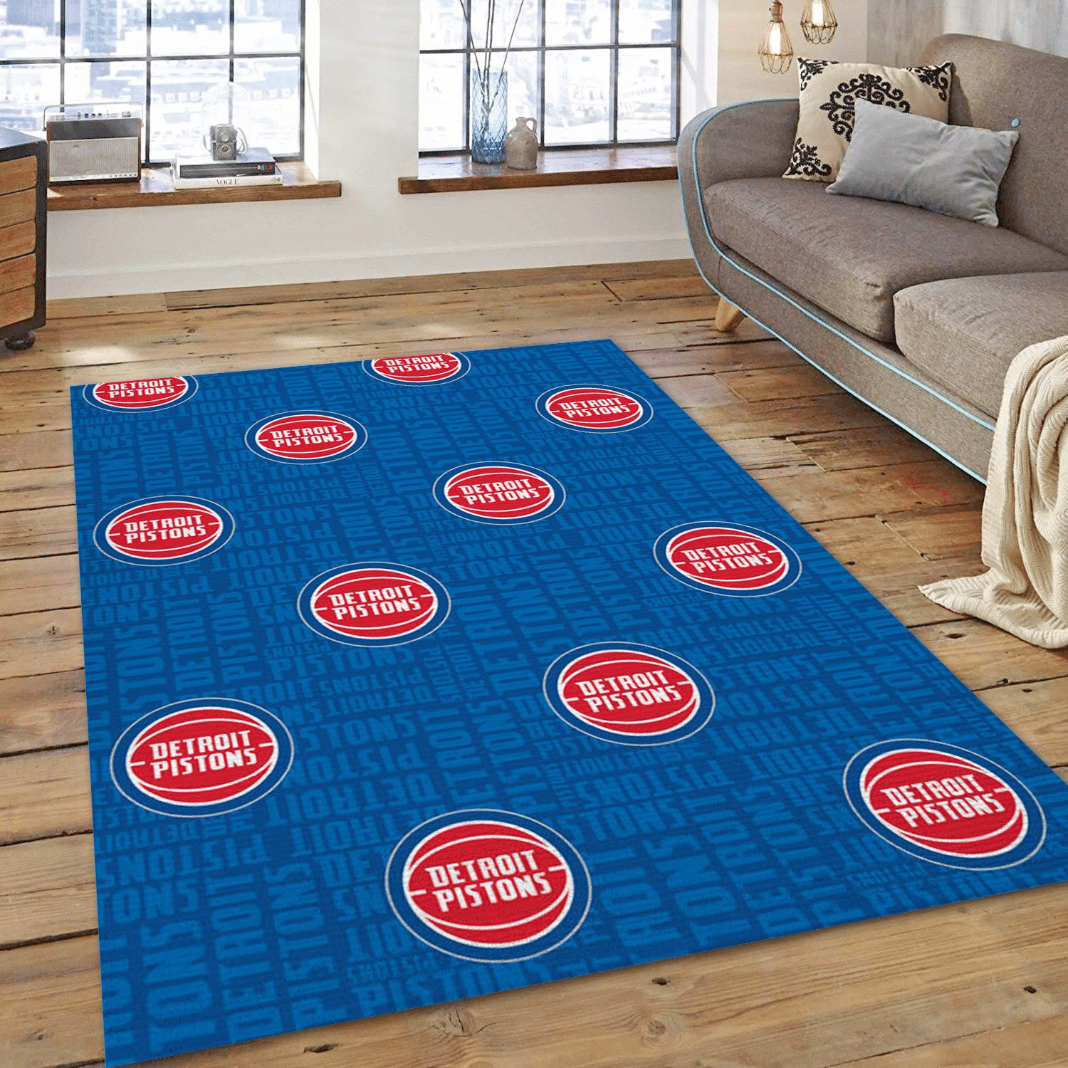 Detroit Pistons Patterns Area Rug Carpet, Living Room Rug - Family Gift US Decor - Indoor Outdoor Rugs