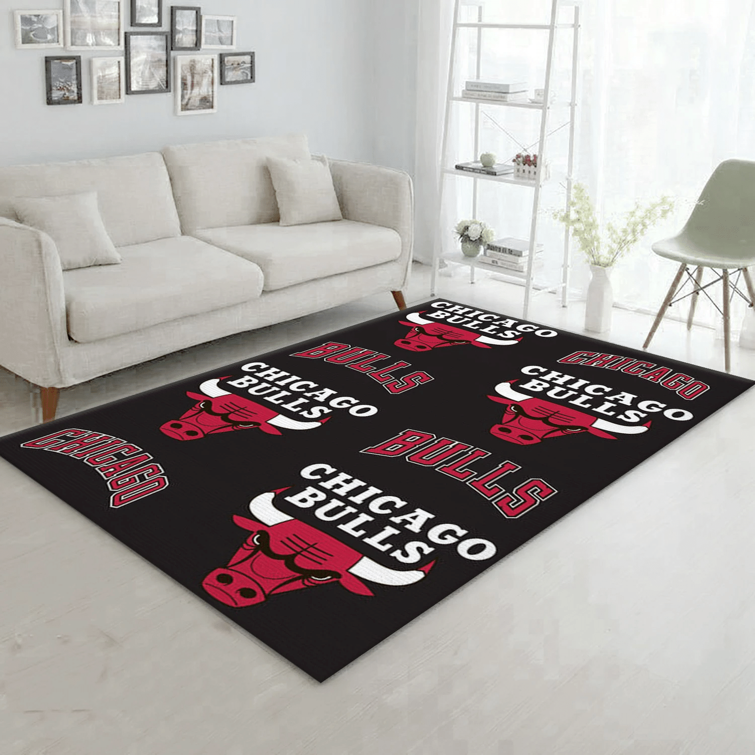 Chicago Bulls Patterns 2 Team Logos Area Rug, Bedroom Rug - Christmas Gift US Decor - Indoor Outdoor Rugs