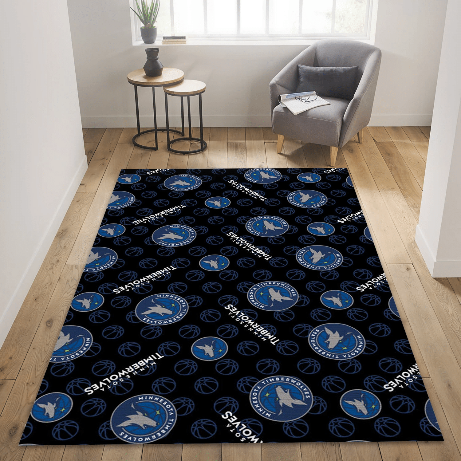 Timberwolves Patterns 2 Reangle Area Rug, Bedroom Rug - Family Gift US Decor - Indoor Outdoor Rugs