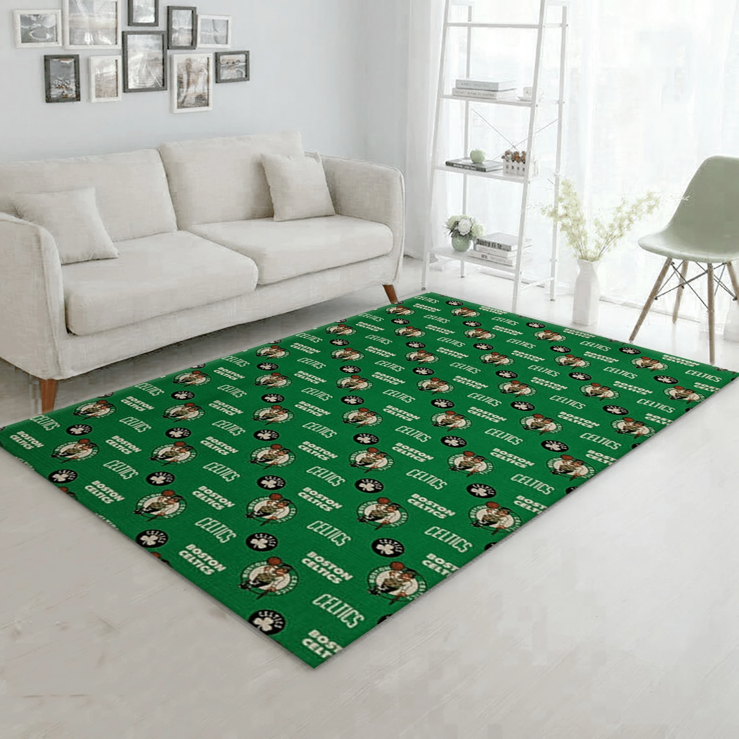 Boston Celtics Patterns Reangle Area Rug, Bedroom Rug - Home Decor - Indoor Outdoor Rugs